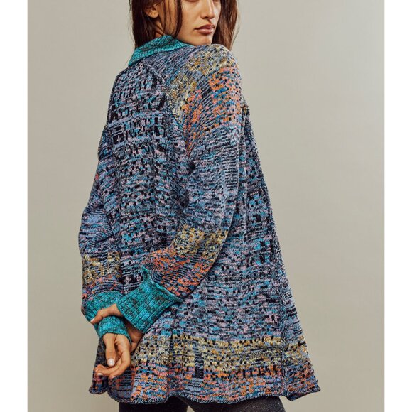 NWT♥️Free people Sweater Sz Small. Seasons Of Sun Mini / Ochre Combo - Picture 2 of 5